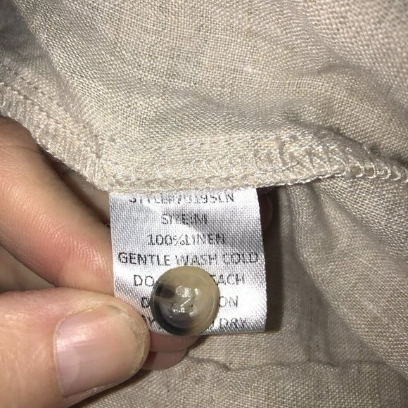 Grade & Gather Ruffle Sleeves 100% Linen Romper Button Up Top Medium - Picture 10 of 10